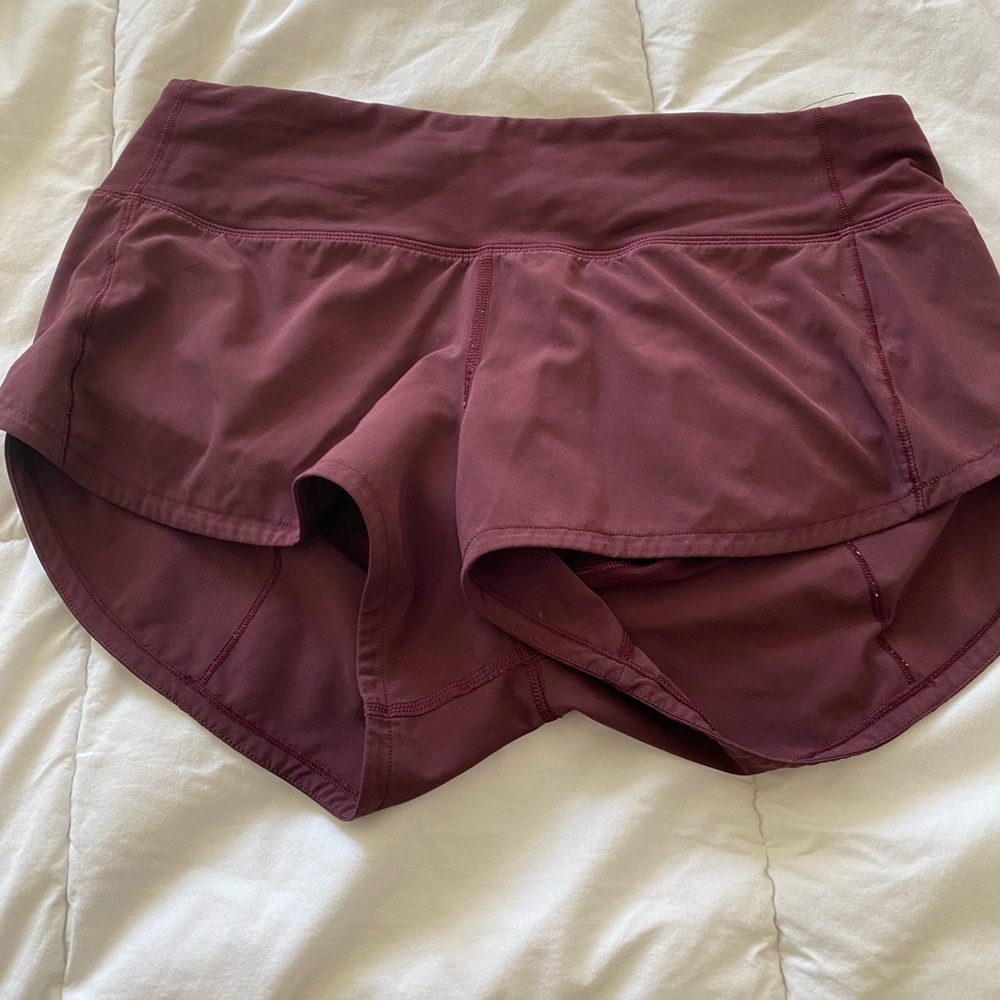 burgundy/maroon lulu lemon shorts